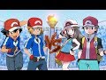 Pokemon Battle USUM Ash and Serena Vs Red and Leaf (Pokemon Kalos Vs Kanto)