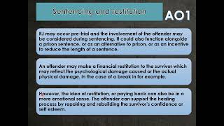 Dealing with offending - Restorative Justice