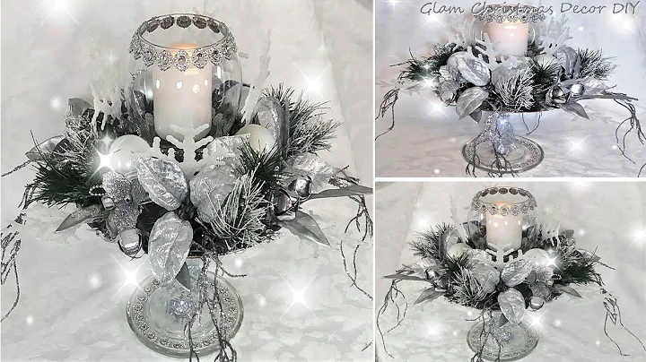 DIY Dollar Tree Glam Pedestal Christmas Centerpiece DIY Glam Home Decor