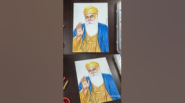 Shri Guru Nanak Dev Ji Drawing || #drawing #howtodraw #kiratjotsingharts #shorts #doms
