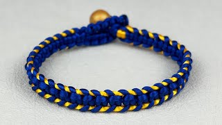 How to make macrame bracelet using square knot variation | DIY square knot bracelet【A040】