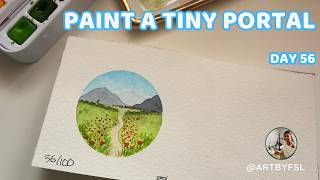 Painting a Tiny Flower Field Portal | Easy Watercolour Circle Template Tutorial