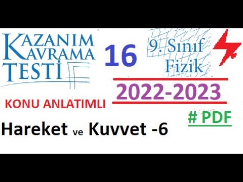 9. Sınıf | Fizik | MEB | Kazanım Testi 16 | Hareket ve Kuvvet 6 | 2022 2023 | PDF | TYT Fizik | 2023