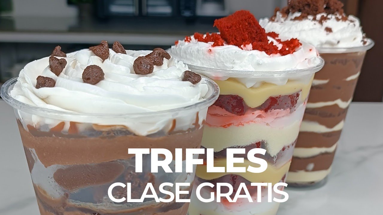 TRIFLES | POSTRES EN VASO + RECETA DE BROWNIE | Clase Gratis