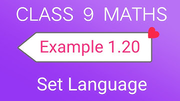 TN Samacheer Class 9th Maths | New Syllabus | Example 1.20 | Chapter1 Set Language