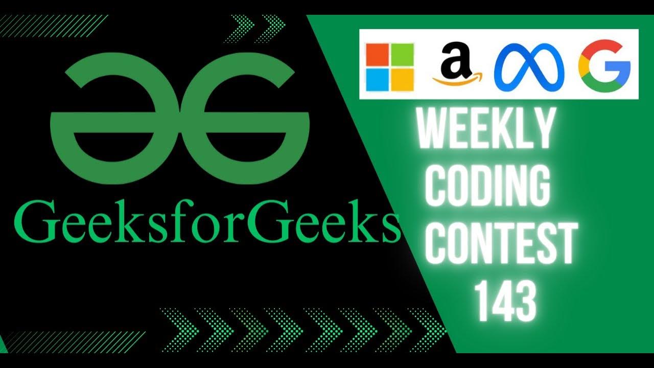 Geeks For Geeks | Weekly Coding Contest 143 |Magic Array - YouTube
