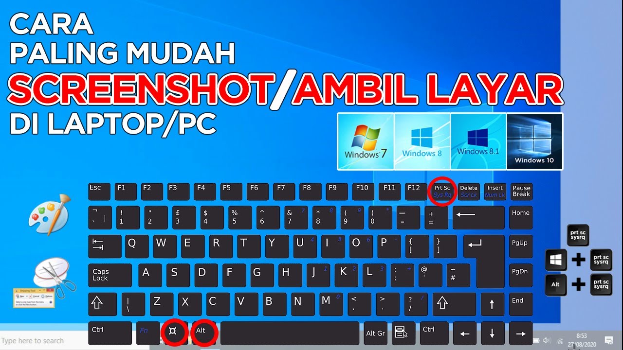Cara Screenshot Layar Di Laptop Atau Pc Windows 10 81 8 7 Video