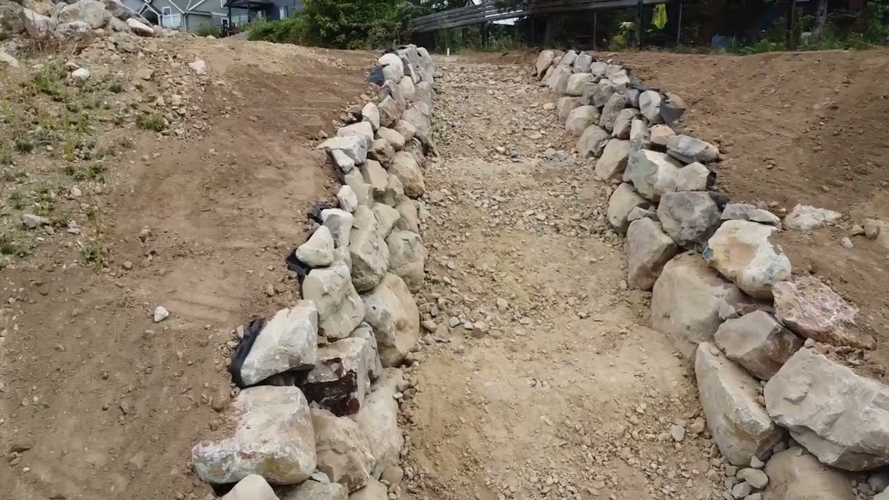 rock wall for future stairs in harrison highlands