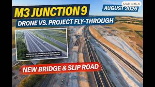 M3 Junction 9 Early August 2026 | Drone Overlay vs National Highways Fly‑Through as requested