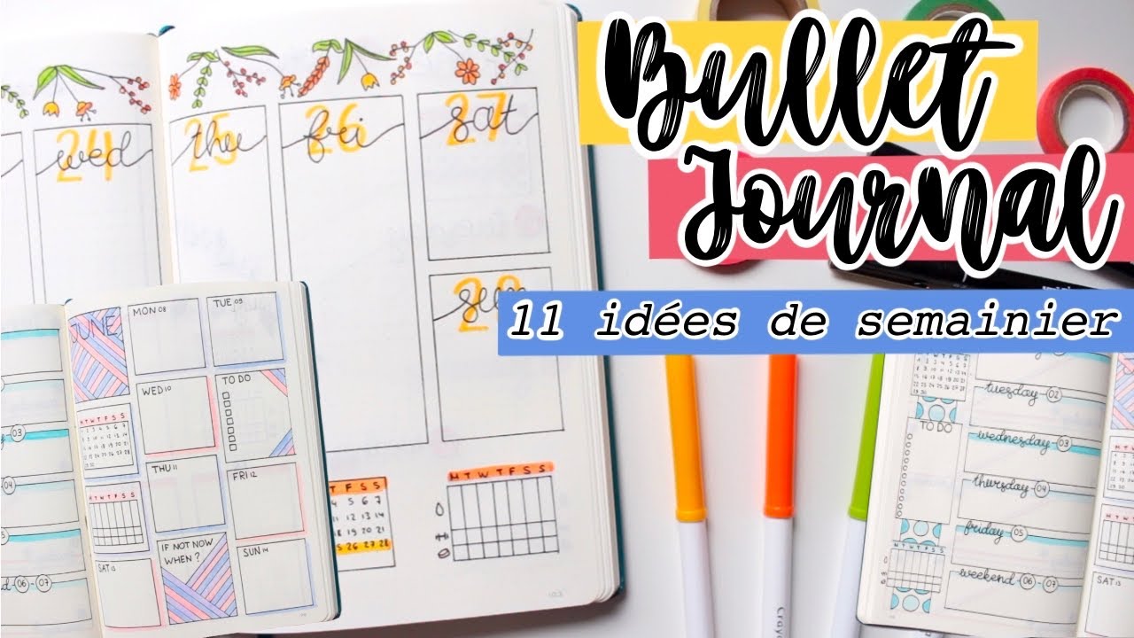 • Bullet Journal: 11 idées de semainier⎪11 weekly spreads ideas⎪ZoWé