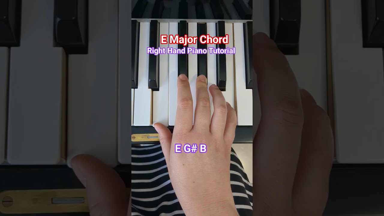 E Major Chord - Root Position Right Hand Piano Tutorial