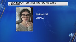 Missing 17-year-old teen in Chesapeake has been located safe