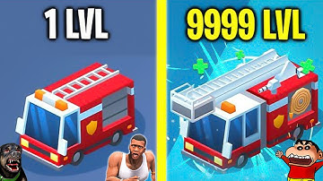 SHINCHAN UPGRADING NOOB FIRFIGHTER VEHICLE TO GOD LEVEL IN IDLE FIREFIGHTER | DREAM SQUAD