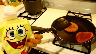 Preparing a Perfect Krabby Patty with SpongeBob!