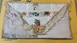 Faux envelopes using music sheets or book pages #mixedmediamay