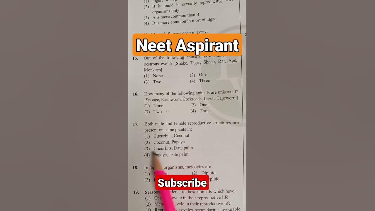 Botany Neet question practice🏥 neet neetaspirants shots YouTube