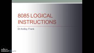 Logical Instructions of 8085