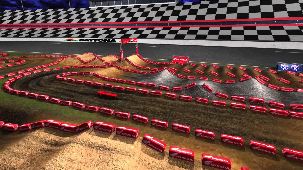Animated Track Map: 2014 Daytona Supercross Dynamic Cam - YouTube