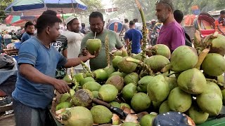 Fastest Coconut Cutting Skills in Bangladesh | Bangladeshi Street Food of Dhaka