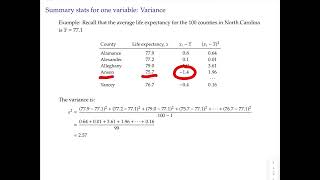 Stats topic 1 video 1: Summary statistics for a numeric variable