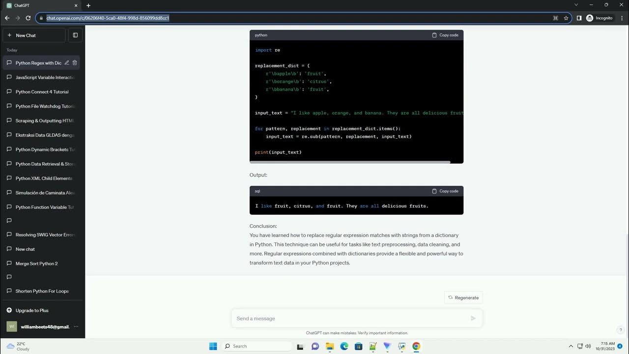 Replace python regular expression with string from a dictionary - YouTube
