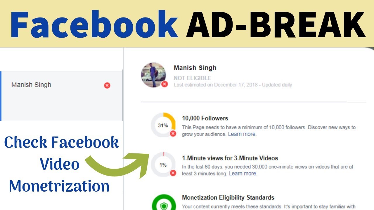 How To MONETIZE Facebook Video | Check ADBreaks  Rules