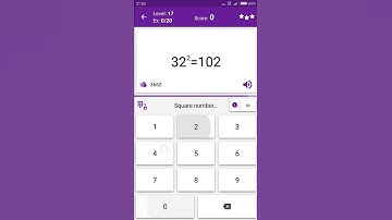 Math Tricks - Training mode - square numbers between 30 and 39 - level 017 (Number Keyboard)