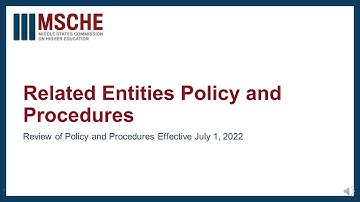 Related Entities Policy and Procedures