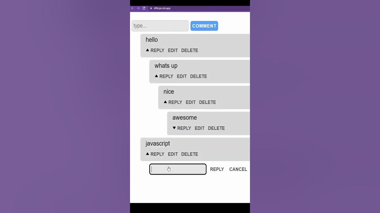 Build this amazing Infinitely Nested Comments System in React JS (Link ...