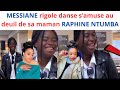 Messiane danse et rigole au deuil de sa maman maquillee avec des chaussures a talons pantalon serre