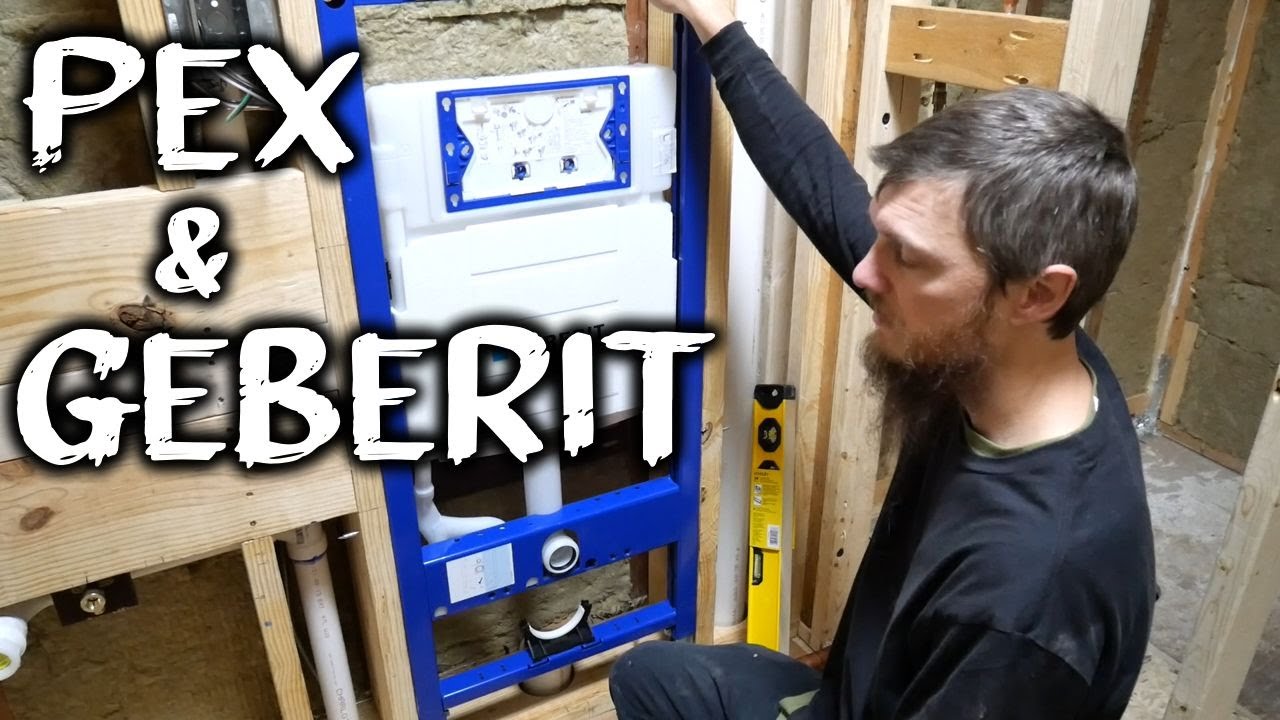 Geberit Wall Toilet Carrier and PEX A Plumbing Roughin Complete