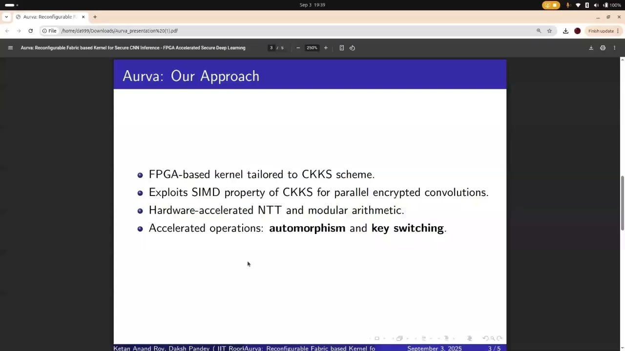 AOHW25-327: Aurva: FPGA Accelerated Convolution Unit over CKKS Encrypted Data