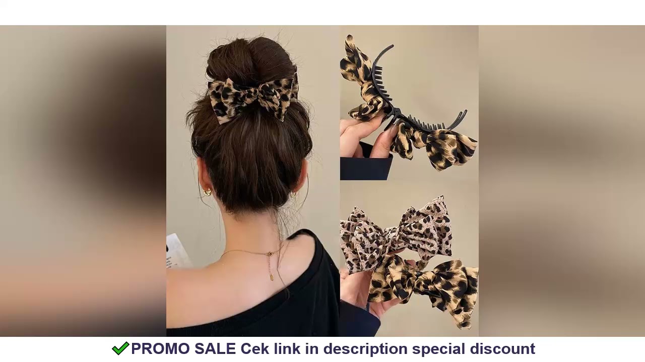 1pc Vintage Leopard Print Bow Premium Hair Grab Hair Accessory is suitable for women to wear