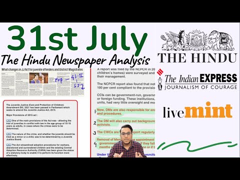 31 July 2021 | The Hindu Newspaper Analysis | Current Affairs 2021 #UPSC #IAS #EditorialAnalysis