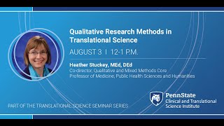 Qualitative Research Methods in Translational Science