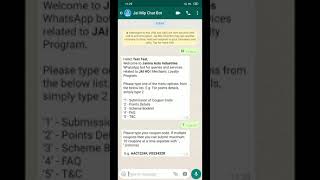 JAI Mechanic Loyalty Program Chat-bot Tutorial screenshot 1