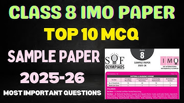 Class 8 IMO Sample Paper Questions || Sample Paper 2025-26 // Class 8 Olympiad Questions