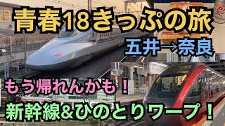 【JR線】青春18きっぷの旅 五井→奈良 もう帰れんかも！ 新幹線&ひのとりワープ 内房線 京葉線 東海道線 湘南新宿ライン 名鉄 近鉄 大和西大寺駅 崎陽軒