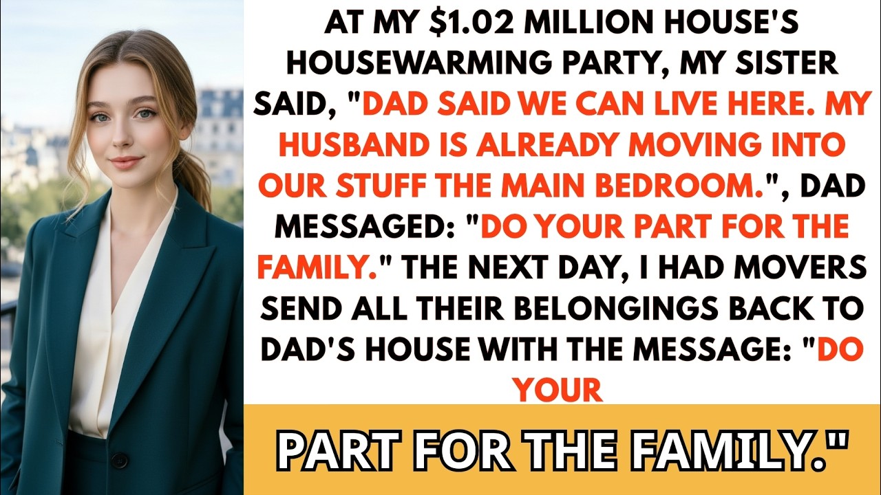 On the day of my housewarming party, my sister and her husband moved into the main bedroom