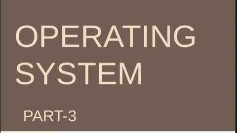 Operating system - User interfaces