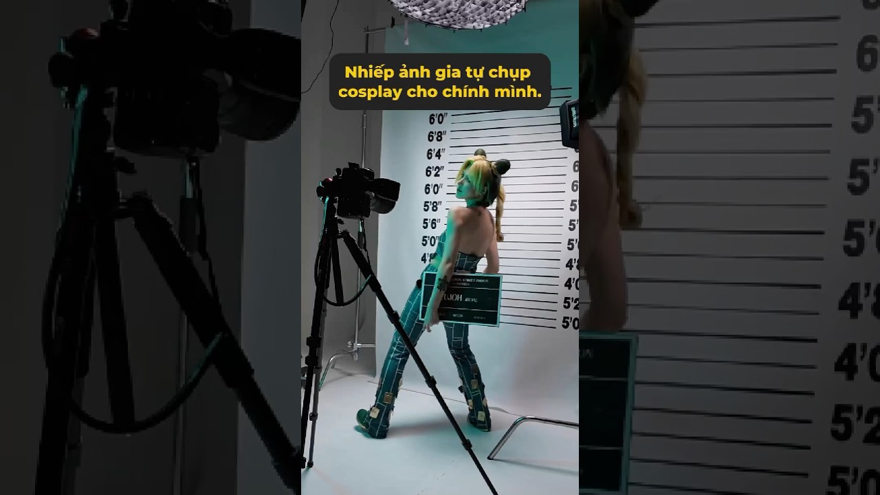 Thiết kế ánh sáng kiểu ảnh mugshot trong nhà tù. Dạy nhanh 1 phút #meowcosplay #shorts