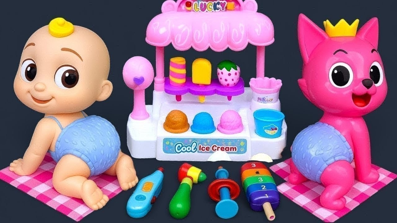 27 Minutes Satisfying with Unboxing PINKFONG Ice Cream Store Cashier Playset Collection ASMR  Toys