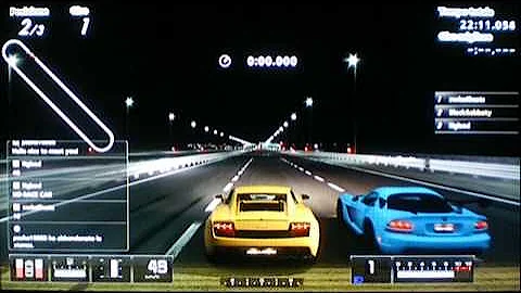 Gran Turismo 5 - Drag Race - Dodge Viper SRT10 ACR vs Lamborghini Gallardo