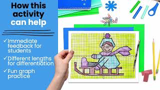 Winter Coordinate Graphing Math Mystery Graphs Activity Great for Sub Plans!