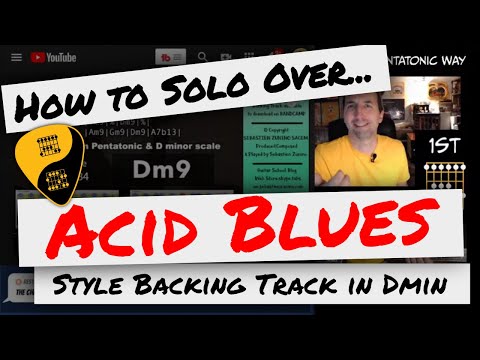 🎸 How to Solo Over Backing Tracks | Acid Blues Backing Track in D minor