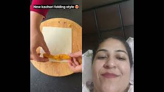 Kachori folding new style unlocked 🔓 😋 street food #food #streetfood #trending #viralvideo #vlog