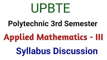 UPBTE | Polytechnic 3rd Semester |Applied Mathematics-III @PolytechnicPathshala