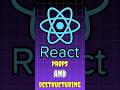 Props and destructuring in React js ⚛️ in Telugu