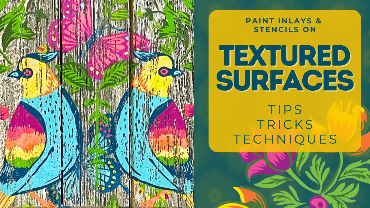 Paint Inlay & Stencil on Textured Wood YouTube