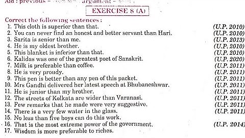 Syntax Exercise 8 A Adjective Error from excellent book class 12 solved by Ramesh Sir